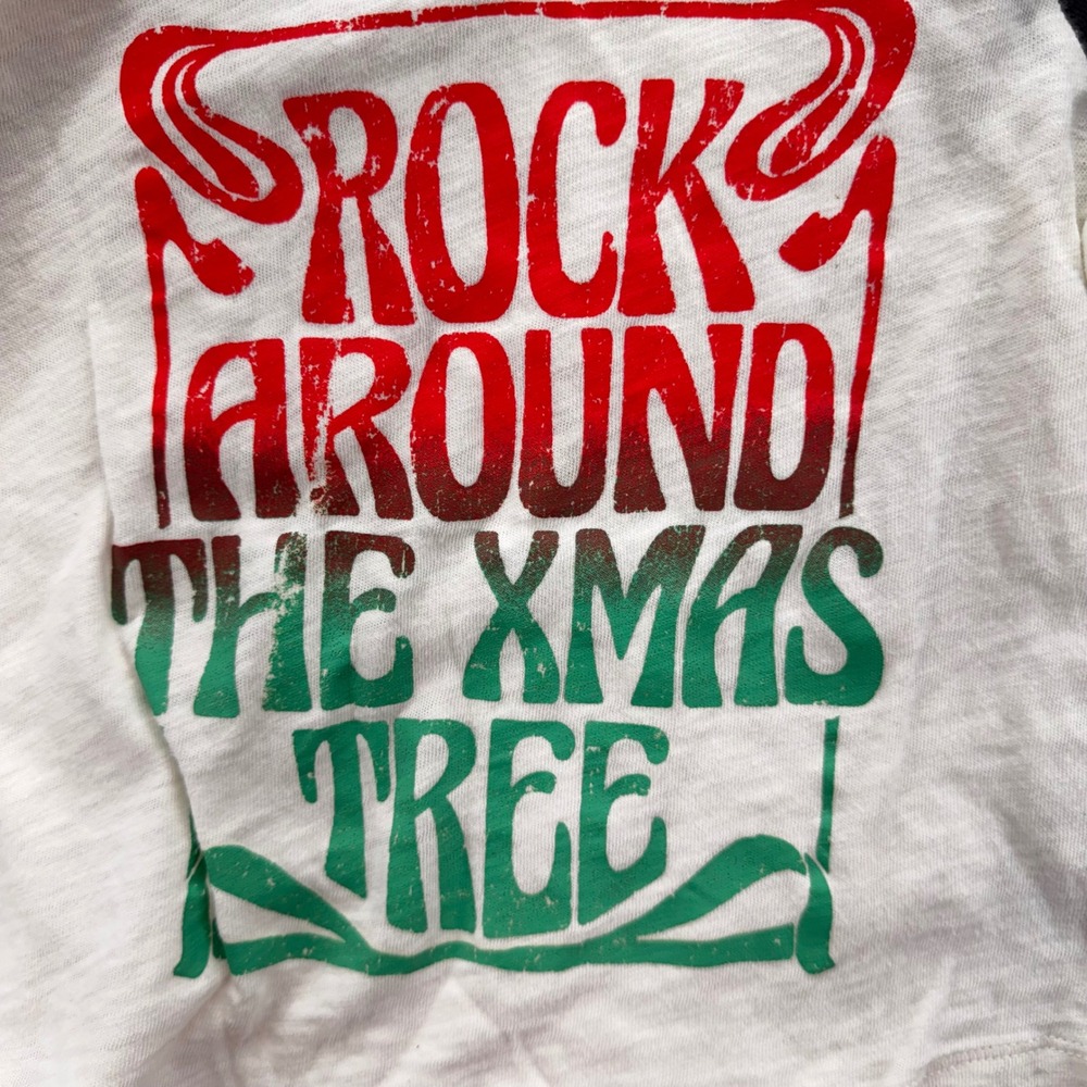 Crewcuts Boys Size 3 Long Sleeve T Shirt Rock Around the Xmas Tree Holiday - Picture 2 of 4